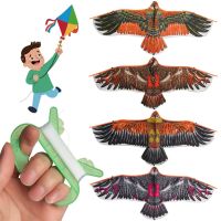 Flat Eagle Kite 30เมตร Kite Line เด็ก Flying Bird Kites Windsock ของเล่นกลางแจ้งสวนผ้าของเล่นสำหรับเด็ก Gift