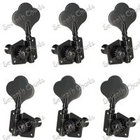 A Set 3R3L Black Open Gear String Tuners Tuning Pegs Keys Machine Heads for 6 String Bass