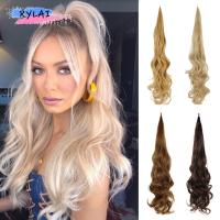 Synthetic Ponytail Hair Extensions Blonde Natural Wave Flexible Wrap Around Ponytail Women Daily Use Fake Horsetail Hairpieces Wig  Hair Extensions  P