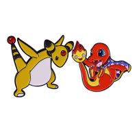 Pokemon Cartoon Badge Ampharos Brooch Enamel Pin Lapel Pins Badge Hats Clothes Backpack Decoration Jewelry Accessories Fans Gift