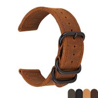 Retro Brown Handmade Genuine Leather Strap 20 22 24MM Mens First Layer Cowhide Super Soft Adapter GT Waterproof Bracelet 【JYUE】