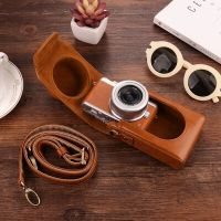 กระเป๋าเคสกล้องดิจิทัลหนัง PU แบบฝาครอบกล่องพอดีสำหรับ Panasonic LUMIX GF7 GF10 GF9 GF8 + เลนส์12- 32มม.