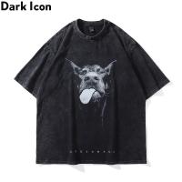 เสื้อยืดแขนสั้น พิมพ์ลายตัวอักษรสุนัข Dark Icon สไตล์พังก์ ฮิปฮอป แนวสตรีท โอเวอร์ไซซ์ โอเวอร์ไซซ์ สําหรับผู้ชาย 2022