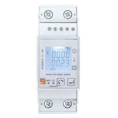 1 Pieces Tuya WiFi Bidirectional Energy Meter WiFi Energy Meter Single Phase 80A KWh Power Monitor Wattmeter Voltmeter Ampermeter 110 240VAC