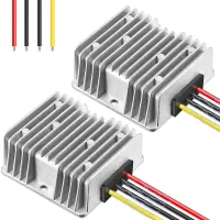 2 Pack DC 36V 48V to DC 12V Converter 10A 120W 12 Volt Voltage Regulator Reducer Waterproof Buck Stabilizer Transformer Accessory