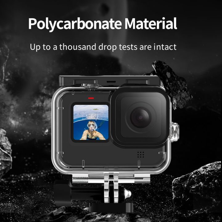 เคสกระเป๋ากล้องกันน้ำใต้น้ำพร้อมเคสห่อหุ้มดำน้ำสำหรับ-gopro-hero-9-10-11กล้องแอ็กชันสีดำอุปกรณ์เสริม