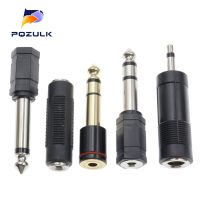 2PCS 6.35mm 6.5mm 1/4 mono Male to 3.5mm 1/8 Female Connector 2 Pole 3 Pole Jack Audio Speaker Terminal Plug Headphone Adapter