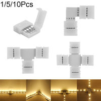 มุมใหม่ VJADM5 1/5/10ชิ้นสำหรับ3528 5050ข้อต่อแบบหนีบ4Pin PCB 10มม. ขั้วต่อแถบ LED