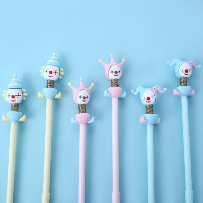 3pcs Cute Shaking Clown Pen Ballpoint 0.5mm Black Color Gel Ink Pens for Writing Funny Stationery Kids Gift Office School A6948 Pens