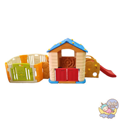 จัดส่งฟรี Eduplay บ้านเด็กเล่นพร้อมสไลเดอร์ต่อคอกกั้นเด็ก รุ่น Play House Slide + Baby Room พร้อมจัดส่ง 2-3 วัน
