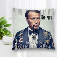 （ALL IN STOCK XZX）Customer Service Decorative Pillow Case Mads Mikkelsen Actor Square Zipper Best Pillow Gift 20X20cm 35X35cm 40x40cm   (Double sided printing with free customization of patterns)