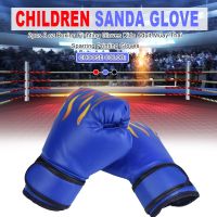 Kids Children Boxing Gloves Leather Kick Boxing Gloves Protective Glove Breathable Flame Mesh Sanda Boxing Training Gloves