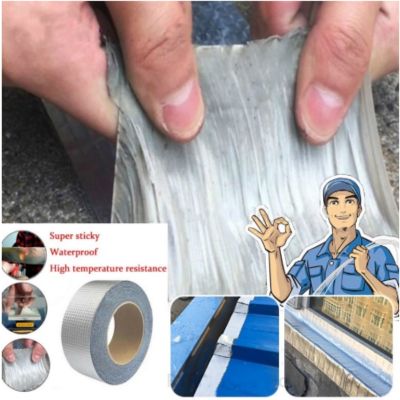 Roof Leakproof Aluminum Foil Butyl Rubber Waterproof Tape High Temperature Resistance Pipes Walls Leak Sticker Super Nano Tapes Adhesives  Tape