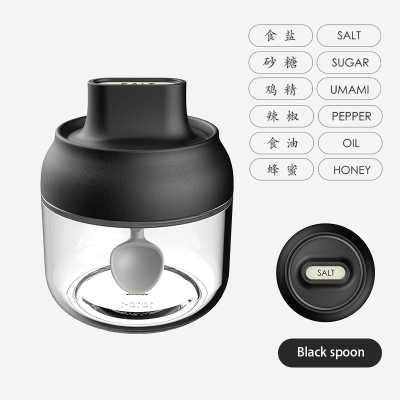 Kitchen Spice Jars Glass Seasoning Organizer Bottle With Spoon Lid Salt Pepper Shakers Set Oil Brush Honey Soy Sauce Canister