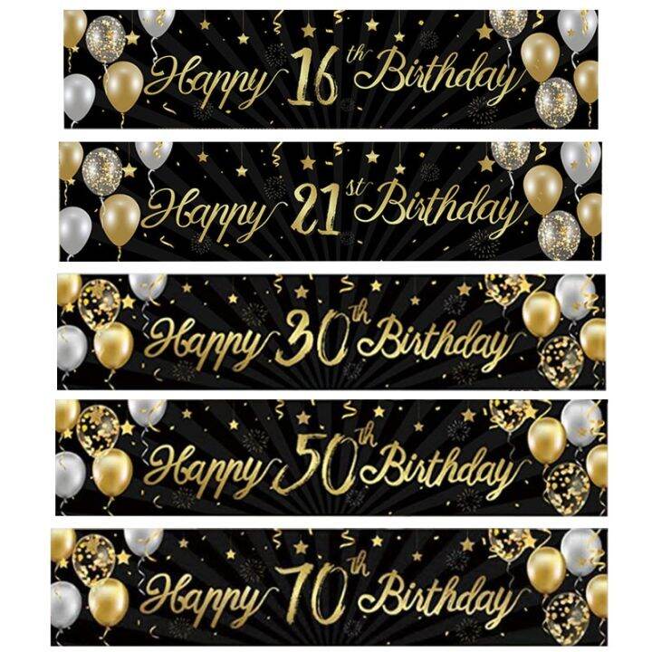 ๑-180cm-gold-black-fabrics-happy-birthday-banner-16th-21st-30th-50th-number-years-birthday-party-decoration