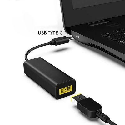DC USB Type C Male Charger Converter Laptop Square Charger to Female Plug to USB C Converter For Lenovo Thinkpad etc