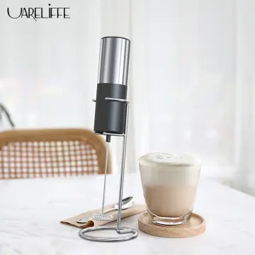 Handheld Electric Milk Frother Egg Mixer USB Rechargeable Coffee Frothing  Wand Cappuccino Stirrer Kitchen Whisk Tool with Stand