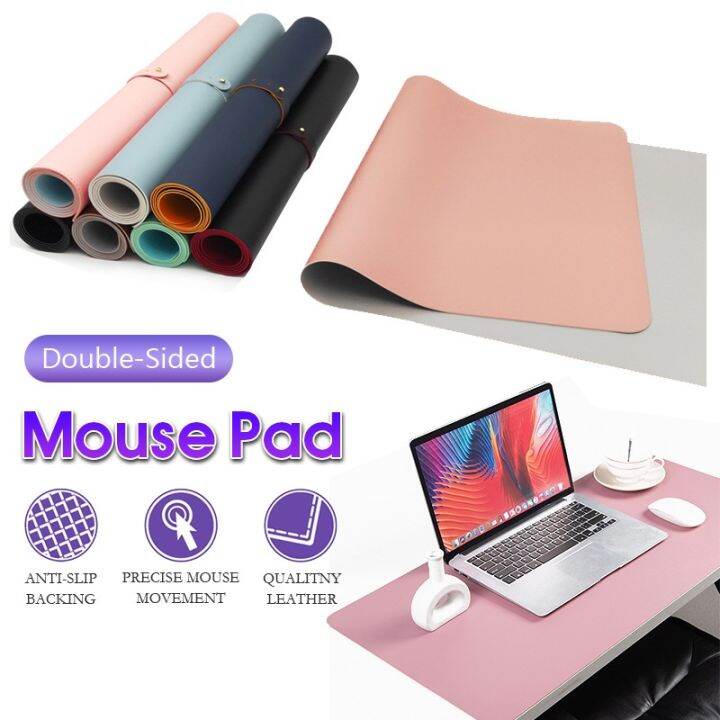 Double side pu leather desk pad waterproof mouse keyboard pad