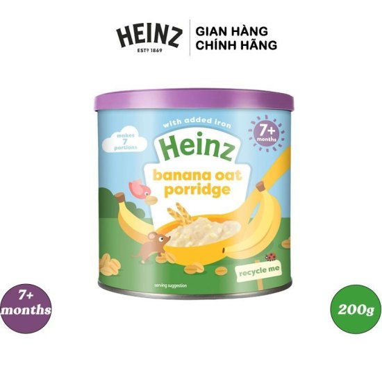 Bột ăn dặm cháo yến mạch chuối heinz 240g date 07 07 2022 bé 7 tháng tuổi - ảnh sản phẩm 1