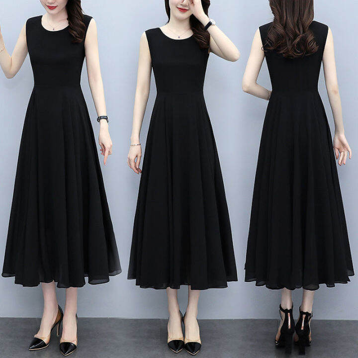 simple long black dress