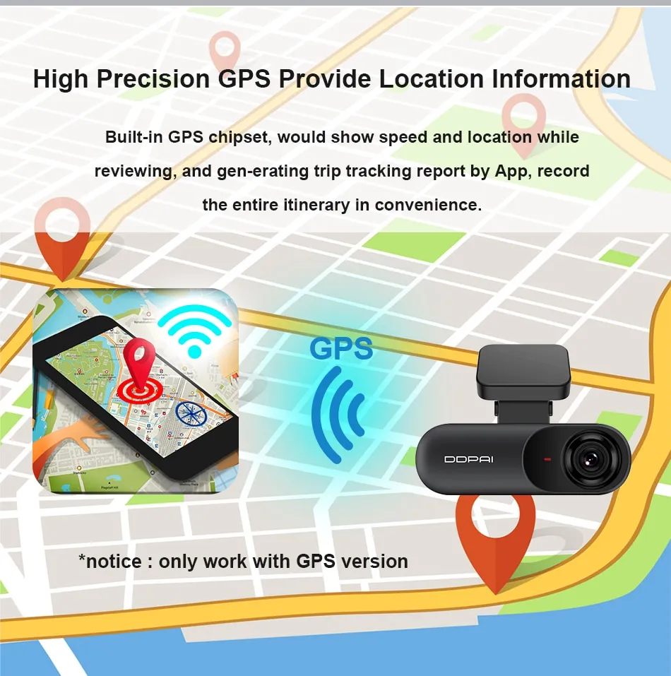 Mobile2Go. DDPai Dash Cam Mola N3 1600P HD GPS Vehicle Drive Auto Video DVR  [Android, Wifi, Smart Connect