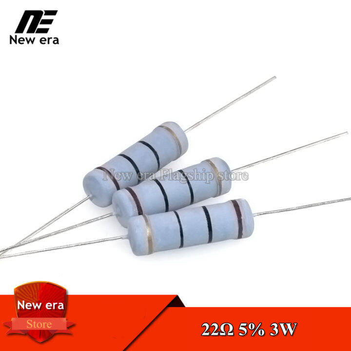 10Pcs Carbon film resistor 22ohm 22R 3W 5% Resistor | Lazada