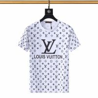 L.V แขนสั้นฤดูร้อนระดับไฮเอนด์ใหม่เสื้อยืดผู้ชายสถานียุโรปแขนสั้นเสื้อยืดคอกลมบางพิมพ์ดิจิตอลแฟชั่นสไตล์เกาหลี