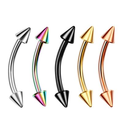 1/5Pcs Eyebrow Lip Piercing Banana Shape Lip Ring Stainless Steel Curved Barbell Stud Helix Navel Cartilage Earring Body Jewelry Cables Converters