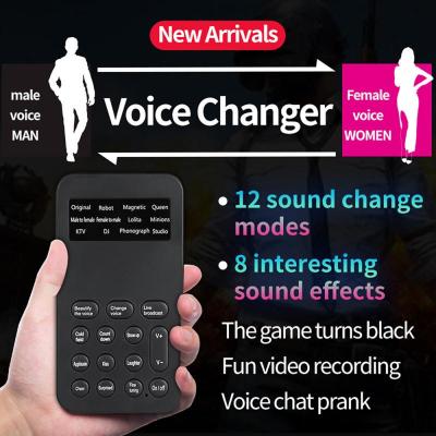 Hot!!phone PC Universal Voice Changer Mini Sound Card Portable 8Multi Voice Changer Mic Voice Disguiser For GameLive Broadcast