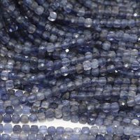 Natural Iolite Faceted Irregular Cube Bead 4mm