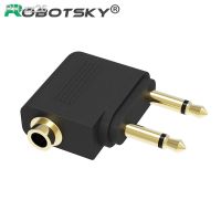 BGF 3.5mm to 2 x 3.5 mm Stereo Ear Audio Jack Air Aircraft Airline Airplane for Headset Headphone