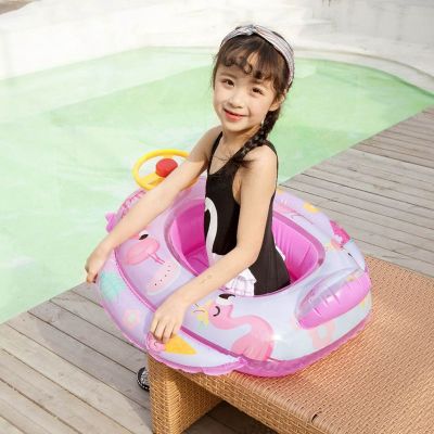 【lz】✣✖  Float Car Swim Acessórios Inflável Crianças Swim Ring Bebê Círculo Desenhos Animados Flutuante De Borracha Som Volante Assento