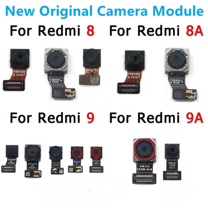 กล้องด้านหน้าด้านหลังของแท้เหมาะสำหรับ Xiaomi Redmi 8 8A 9 9A 9C ส่วนหน้าหลังด้านหน้าเซลฟี่โมดูลกล้องชิ้นงอสำหรับเปลี่ยนอะไหล่