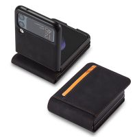 เคสกระเป๋าสตางค์หนังสุดหรู Flip5สำหรับ Samsung Galaxy Z Z Flip 5 3 4 5G เคสพร้อมเคสโทรศัพท์กระเป๋าเก็บบัตร Z Flip3เคส Zflip4