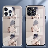 เคส iphone สาวมุมมองด้านหลังเหมาะสำหรับเคสโทรศัพท์มือถือ Apple 14/13 iPhone 12 รวมทุกอย่าง XS/XR/78P แก้ว 11 ขอบตรง 6s