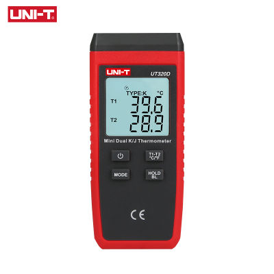 UNI-T UT320D Mini Contact ดิจิตอล Thermo-Meter Dual K/J อุณหภูมิ LCD Backlight Data Hold
