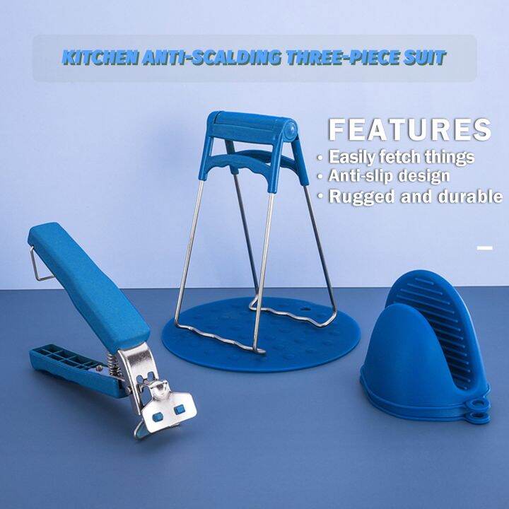 SG Ready Stock,Household Hot Bowl Holder Gripper Set Stainless Steel