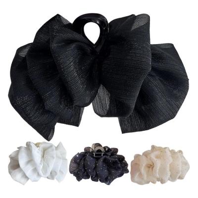 Bow Bubble Clips Layered Bubble Mesh Tulle Fluffy Hair Clips 20*12cm Chiffon Silk Bubble Bow Hair Claw Jaw Clip Silk Hair Clips for Mother bearable
