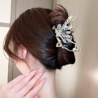 Luxury Crystal Rhinestone Pearl Angel Butterfly Hair Clip Metal Shark Grab Claw Clips Girls Hair Accessories Pince Cheveux