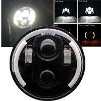 Phare LED noir de moto clignotant DRL de 5 5.75 pouces pour Sportster Dyna Iron accessoires 3/4 XL 883 1200