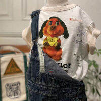 DD เสื้อผ้าเด็กแขนสั้นน่ารักเสื้อยืดกราฟิตี้สุนัขในเด็กเสื้อยืดพื้นฐาน