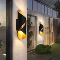 Modern waterproof outdoor led wall light simple spiral balcony garden light decoration living room bedroom wall light 10W