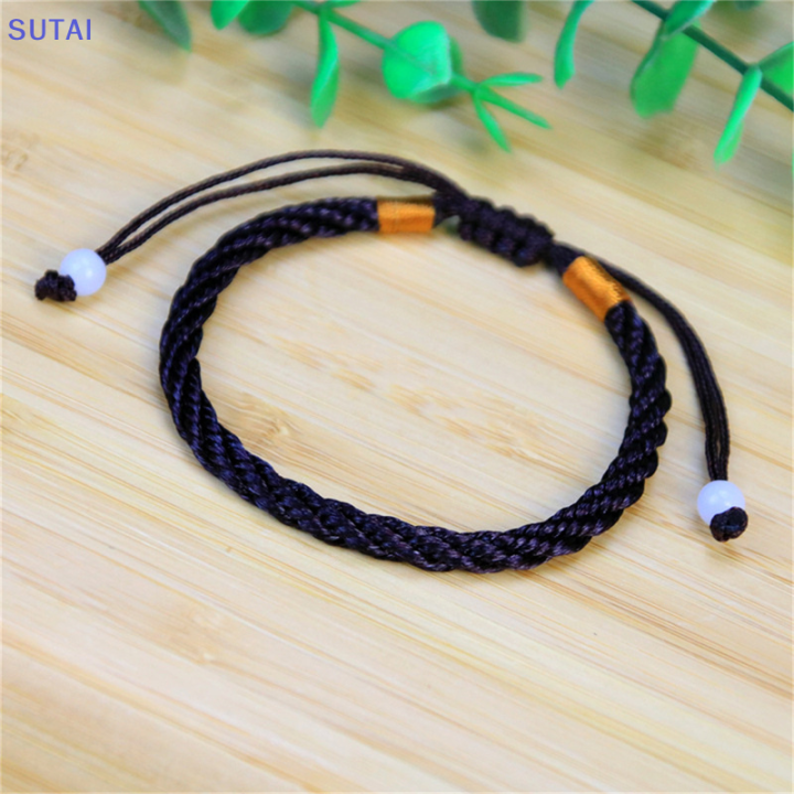 lowest-price-sutai-สร้อยข้อมือแบบถักคู่สำหรับผู้หญิงนำโชคกำไลข้อมือสีแดงนำโชคแบบปรับได้