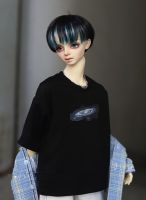 เสื้อผ้าตุ๊กตา Bjd เหมาะสำหรับ1-3 1-4ขนาดสูทเร้าใจเสื้อหลวมพิมพ์เสื้อยืดสีแดงและสีขาวกางเกงกีฬาอุปกรณ์ตุ๊กตา