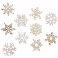 20 Pcs Wooden Snowflakes Christmas Ornaments Wood Hanging Decorations Rustic Tree Crafting DIY Snowflake Scene Prop Decoration Crafts Ornaments
