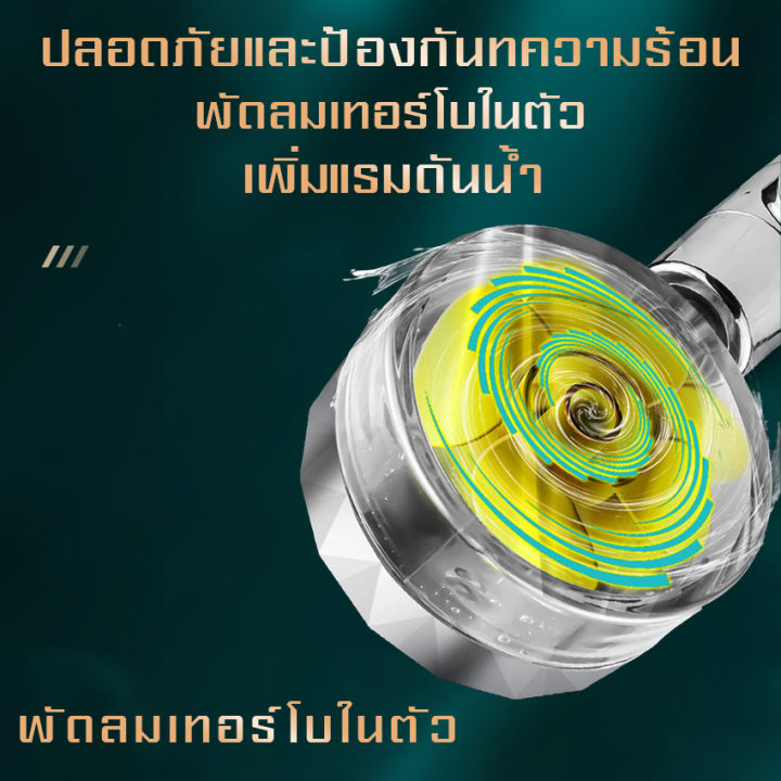 ฝักบัวอาบน้ำ-ฝักบัวแรงดันน้ำสูง-ฝักบัวใบพัด-รุ่นปรับระดับน้ำได้-หัวฉีดแรงดันหยุดน้ำปุ่มเดียว