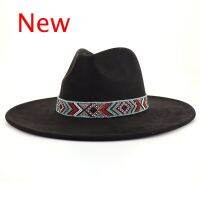 Suede Fedora Hat Autumn Black Big Brim Jazz Hat Suede 2023 Latest Wholesale Jazz Hat For Men And Women Fedora Sombrero Hombre