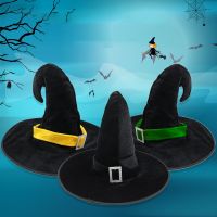 Halloween Hat Velvet Witch Hat Elf Witch Hook Hat Adult Children Cosplay Party Props Halloween Home Decoration