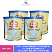 Combo 4 Lon Sữa Đặc ES Lon 1kg - Sữa Đặc Có Đường - Sữa Nhập khẩu Malaysia