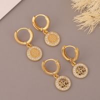 Bohemia White Crystal Zircon Hanging Earrings Gold Color Classic Vintage Disc Ear Ring Jewelry For Women 2021 Trend Gift